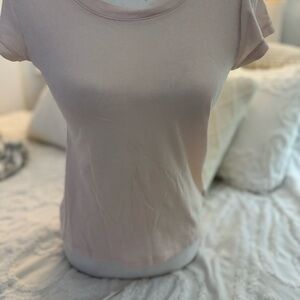 L'AGENCE Short-Sleeve Tee in Pale Blush